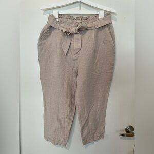 LOFT Light Tan Tie-Waist Trousers